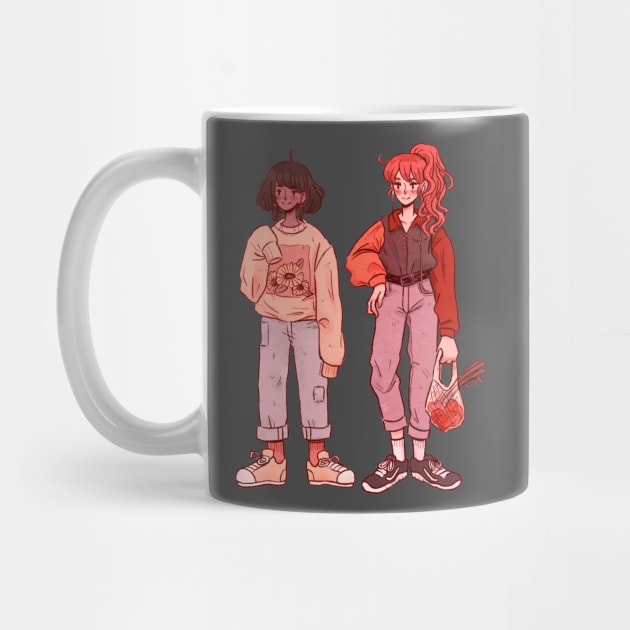 Warm 90s fashion girls by RedBeanPorridge TeePublic Store